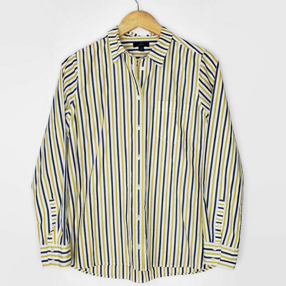 Striped J. Crew Long Sleeve Button Down Top (NWT)